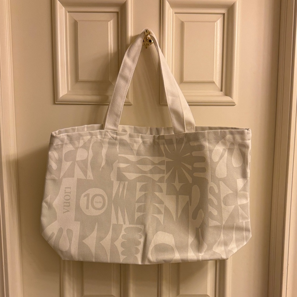 Vuori Cream Patterned Tote Bag